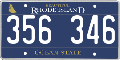 RI license plate 356346