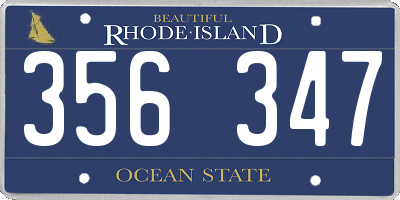 RI license plate 356347
