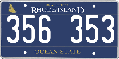 RI license plate 356353