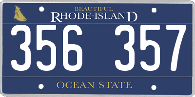 RI license plate 356357