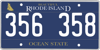 RI license plate 356358