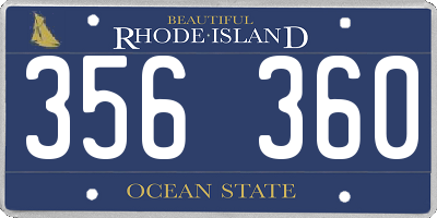 RI license plate 356360