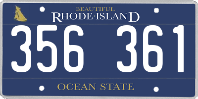 RI license plate 356361
