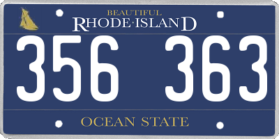 RI license plate 356363