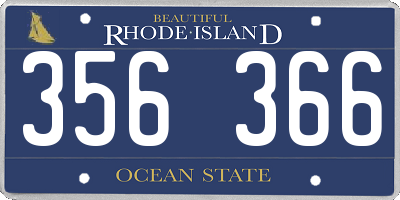 RI license plate 356366