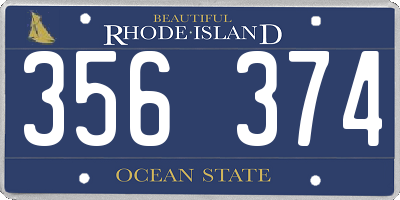 RI license plate 356374