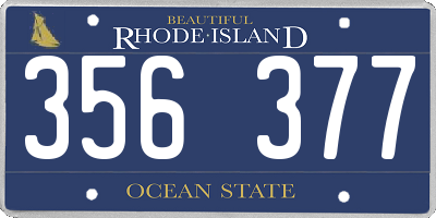 RI license plate 356377