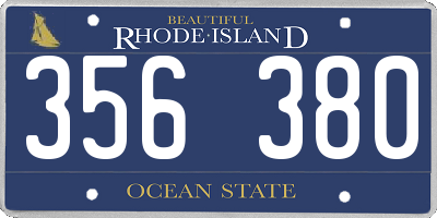 RI license plate 356380