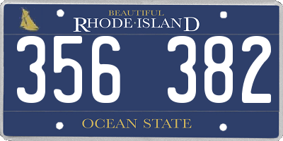 RI license plate 356382