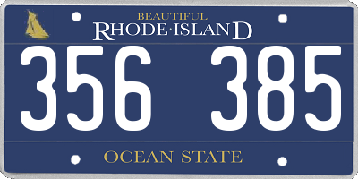 RI license plate 356385