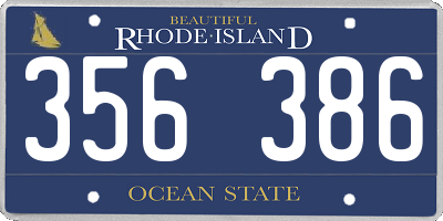 RI license plate 356386
