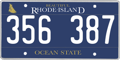 RI license plate 356387