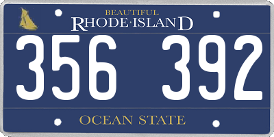 RI license plate 356392