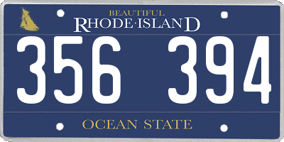 RI license plate 356394