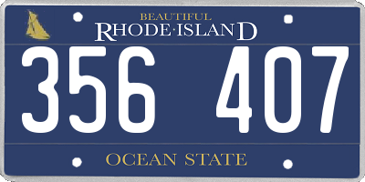 RI license plate 356407