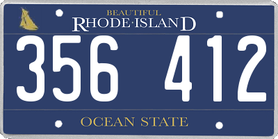 RI license plate 356412