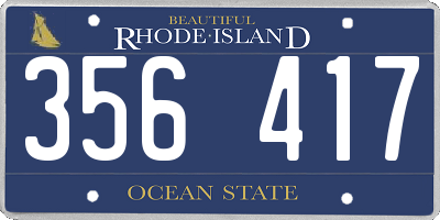 RI license plate 356417
