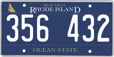 RI license plate 356432