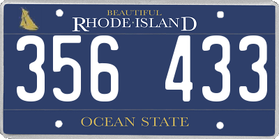 RI license plate 356433