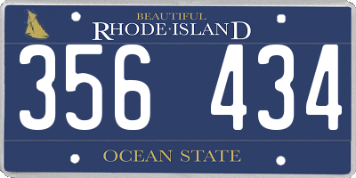 RI license plate 356434