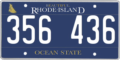 RI license plate 356436