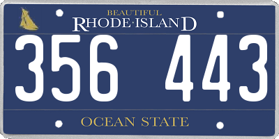 RI license plate 356443