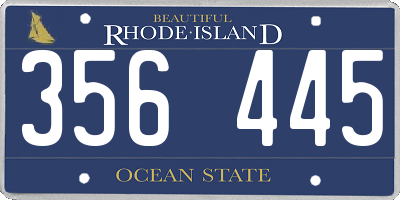 RI license plate 356445