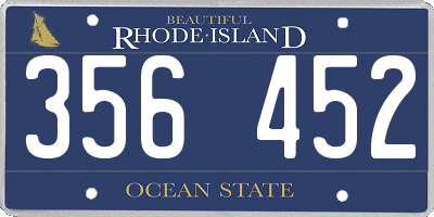 RI license plate 356452