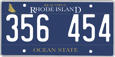 RI license plate 356454