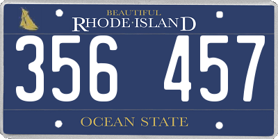 RI license plate 356457