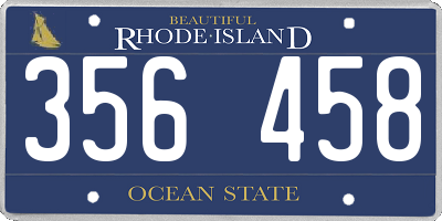 RI license plate 356458