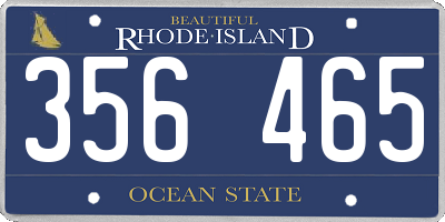 RI license plate 356465