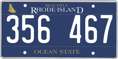 RI license plate 356467