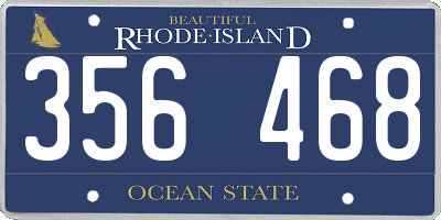 RI license plate 356468