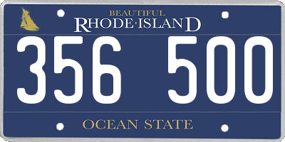 RI license plate 356500