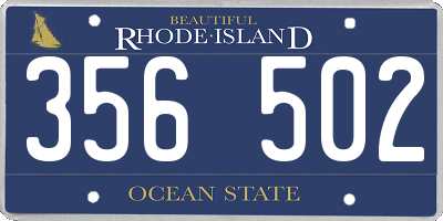 RI license plate 356502