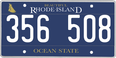 RI license plate 356508