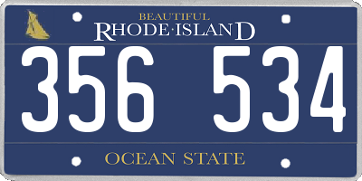 RI license plate 356534