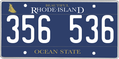 RI license plate 356536