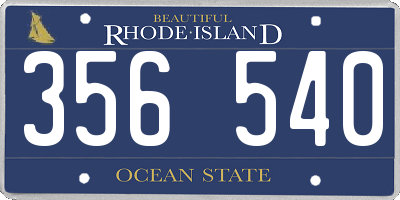 RI license plate 356540