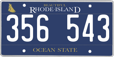 RI license plate 356543
