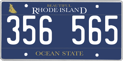RI license plate 356565