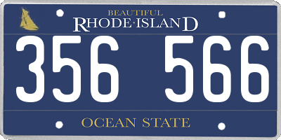 RI license plate 356566