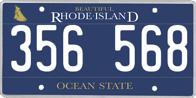 RI license plate 356568