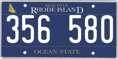 RI license plate 356580