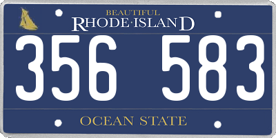 RI license plate 356583
