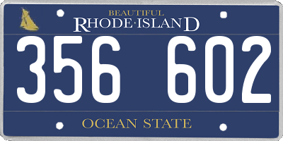 RI license plate 356602