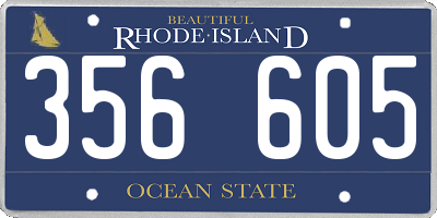 RI license plate 356605