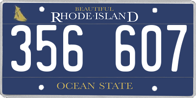 RI license plate 356607