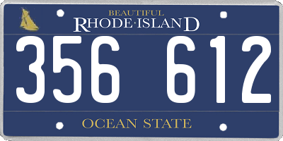 RI license plate 356612